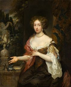 a painting of a woman in an elegant dress