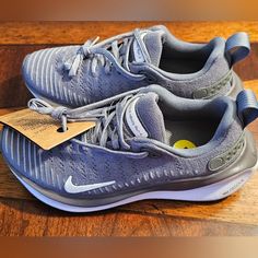 Nwt-Nike-Reactx Infinity Run 4-Women's-Running Shoes-Size 5-Gray & White Nike Gray Low-top Running Shoes, Nike Gray Lace-up Running Shoes, Nike Gray Running Shoes For Sports, Gray Nike Running Shoes For Sports, Nike Gray Running Shoes, Nike Original, Nike M2k, 95 Nike, Nike Tanjun