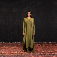 This relaxed maxi dress with a collared v-neckline combines effortless style with versatility. Featuring long sleeves and oversized cuffs that mirror the dress’s proportions, it’s easy to dress up or down. Button detailing at the front and cuffs adds a refined touch to this easy-to-wear piece. Crafted from 100% silk and ethically designed and stitched in Sri Lanka.  Advised Care Instruction: Dry Clean Only Stocking Fillers For Him, September Birthstone Jewelry, Stocking Fillers For Her, Street Design, Pearl Jewellery Earrings, Kaftan Dress, Fine Fabric, Independent Designers Fashion, Dress Clothes For Women