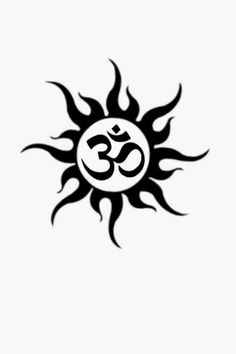 the sun with an om symbol on it