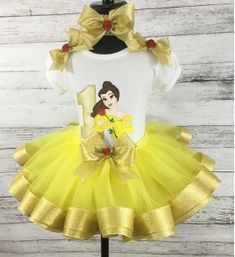 Beauty And The Beast Birthday, Belle Birthday Party, Beauty And Beast Birthday, Baby Birthday Outfit, Belle Birthday, Ribbon Tutu, Beauty And The Beast Party, Belle Beauty And The Beast, Disney Princess Birthday