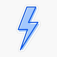 a blue lightning bolt sticker on a white background