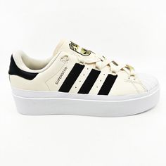 #ad Top Rated Adidas Originals Superstar Bonega Ivory Womens Platform Sneakers IF4827, Women's Shoes White Adidas High-top Platform Sneakers, White Adidas Platform Sneakers Lace-up, White Adidas Lace-up Platform Sneakers, White Lace-up Platform Sneakers With Adidas Logo, Womens Platform Sneakers, Shoe Boxes, Adidas Originals Superstar, Style Athletic, Boxing Conditioning