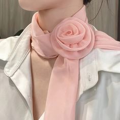 Lightweight Women's Elegant Neck Scarf, Rose Flower Neck Wrap, Spring Summer Versatile Accessory Small Neck Scarves, Beach Scarf, Headband Turban, Hair Band Accessories, Neck Accessories, Lace Scarf, Chiffon Scarf, Travel Beach