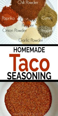 homemade taco seasoning recipe on a white plate