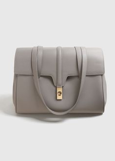 Grey Leather Purse Formal Square Flap Bag With Large Capacity, Office Top Handle Bag With Hasp Closure, Office Satchel Flap Bag With Hasp Closure, Business Satchel Flap Bag With Hasp Closure, High-end Everyday Use Tote Flap Bag, Business Flap Bag With Hasp Closure Satchel, Elegant Satchel Shoulder Bag For Travel, Light Luxury Square Shoulder Bag For Travel, Classic Office Flap Bag With Hasp Closure