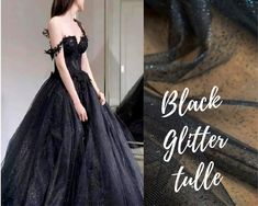 Black Wedding Glitter 3.2 yards width, Sparkle black fabric, Black glued glitter tulle, Bridal dress Fabric by roll, Wedding dress fabric 3 meter length tulle  ⭐️Black 3.2 yards=3 meters glued glitter tulle⭐️ This high quality fabric is ideal to tailor dreamy bridesmaid, wedding dresses, costumes and fashion accessories. My clients are using this fabric for sewing for a long time and they are very satisfied with the quality. ➡️Other glitter fabrics https://www.etsy.com/shop/StyleFabric?ref=seller-platform-mcnav&section_id=25481787 *PRICE for length 1 meter = 39.4 inch = 1.09 yard = 17$ *WIDTH - 3 meter = 120 inches = 3.2 yard *Shipping company: USPS, DHL Express Worldwide. Please provide your phone number for a smooth and on time delivery.  VERY IMPORTANT: In any case of time-sensitive ord Wedding Glitter, Wedding Dress Fabric, Wedding Dress Fabrics, Glitter Wedding, Bridesmaid Wedding, Fabric Black, Glitter Fabric, Black Glitter, Black Wedding