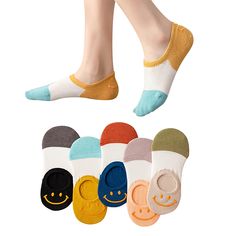 PRICES MAY VARY. 😀【Smile Cute Socks for Women】: Funny smiley face on this thin no show ankle socks, adds adorable to your normal wardrobe, the lovely smile pattern design on the back heel will also make you feel good all day. It also can be a best gift for Mother’s day, Valentine's Day, Thanksgiving Day, Christmas, Birthday. 😀【Comfort and Breathable Wearing】: The womens fun low cut socks are made of absorbing cotton fabric and have a breathable mesh design, giving the optimum elasticity, softn Funny Smiley Face, Funny Smiley, Seamless Socks, Socks Womens, Low Cut Socks, Non Slip Socks, Smile Design, Lovely Smile, Invisible Socks