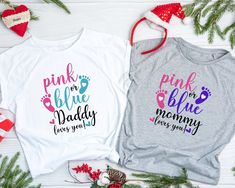 Mommy Loves You, Pink Or Blue, Silhouette Files, Gender Reveal, Svg Files For Cricut, Cricut Silhouette, Shirts For Girls, Svg Files, Pink Blue