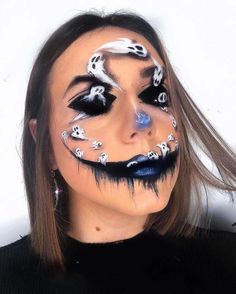 Being Ghosted, Crazy Eye Makeup, Artsy Makeup, Cool Halloween Makeup, Mask Makeup, Halloween Makeup Scary