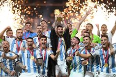 the argentina team celebrates with their trophy after winning the 2010 world cup in germany on july 4, 2012