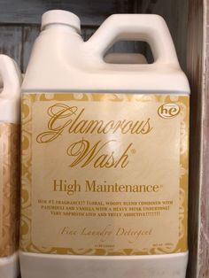 two gallon jugs of glamour's mask high maintenance