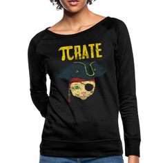 Pi Day Cat Pirate - Women’s Crewneck Sweatshirt Pirate Women, Womens Plus Size Fashion, Cat Pirate, Pirate Woman, Pi Day