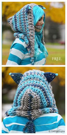 crochet patterns for hats, scarves and head coverings are easy to make