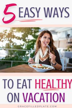 You've been working hard to lose weight by making healthier choices. But now it's time for your vacation. Can you enjoy yourself on vacation while still sticking to a healthy eating plan? Use these easy tips to have a happy, healthy vacation without ruining all the progress you've made! #healthyvacation #healthymindset #stopdieting Bland Diet Recipes, How To Eat Healthy, Ways To Eat Healthy, Healthier Choices, Healthy Travel, Mindset Tips, Eating Plan, Enjoy Yourself