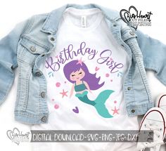 Birthday Shirt Design, 5th Birthday Girls, Mermaid Svg, Mermaid Shirt, Surviving Motherhood, Birthday Girl Shirt, Mermaid Birthday, Perfect Image, Silhouette Studio Designer Edition