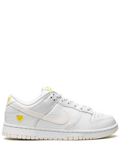 white/yellow leather panelled design signature Swoosh logo detail round toe perforated toebox logo patch at the tongue branded heel counter rubber sole Release Date: February 14th, 2023 These styles are supplied by a premium sneaker marketplace. Stocking only the most sought-after footwear, they source and curate some of the most hard to find sneakers from around the world. Nike Dunk Low Yellow, Heart Sneakers, Mint Sneakers, Nike Dunks Low, Orange Sneakers, Denim Sneakers, February 14th, Nike Air Presto, Gold Sneakers