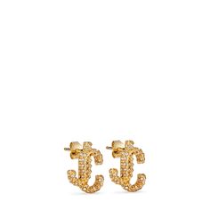 The JC Studs combine elegance with modernity. Italian-crafted in gold-finish metal, the earrings are shaped to resemble the signature JC monogram and they are decorated with Swarovski crystals for a glamorous Jimmy Choo touch. Luxury Hoop Earrings With Sparkling Stones, Earring Luxury, Expensive Taste, Luxury Belts, Jewelry Lookbook, Summer Fits, Girly Jewelry, Crystal Embellishment, Fashion Fits