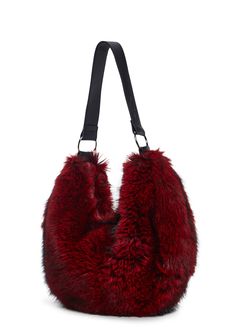 in a faux fur construction. Fully lined, a vegan leather strap with an embroidered “D” logo, O-ring hardware, an inner zippered pocket, and a top zipper closure. Faux Fur Bag, D Logo, Mock Neck Tank, Goth Fashion, Dolls Kill, O Ring, Online Boutique, Vegan Leather, Leather Straps