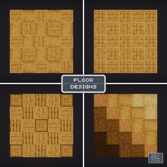 four different types of floor designs in the same style and color, each with an individual's own pattern