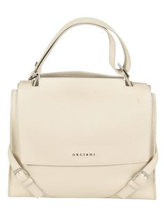 Sveva Shoulder Bag from Orciani Designer Tote Flap Bag With Detachable Strap, Designer Everyday Flap Bag With Handles, Designer Beige Flap Bag With Detachable Strap, Designer Beige Flap Bag With Top Handle, Designer Beige Top Handle Flap Bag, Designer Beige Flap Bag With Detachable Handle, Designer Beige Satchel With Detachable Strap, Designer Top Handle Flap Bag, Designer Cream Bag With Detachable Strap