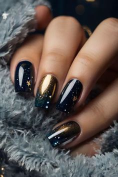 Stargazing Wedding, Midnight Nails, College Nails, Night Nails, Cute Simple Nails, Cute Nails For Fall, Her Nails, Fall Nail