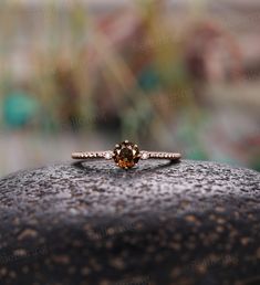 Vintage Smoky Quartz engagement ring, unique round cut rose gold diamond ring, wedding milgrain Dainty Delicate Minimalist anniversary ring https://www.etsy.com/shop/BrilliantRing?ref=l2-shopheader-name --------------------Specifications---------------------- Center Stone - 4mm Smoky Quartz Side stones - 0.008ct natural diamond or moissanite Diamond Clarity - SI Diamond Color - H-G ---------------------DIMENSIONS---------------------- The Width of the Band - 1.1mm The Thickness of the Band - 0.9 Engagement Rings Smoky Quartz, Engagement Rings Brown Diamond, Smoky Quartz Ring Engagement, Wedding Rings In 14k Rose Gold With Bezel Setting, Wedding 14k Rose Gold Stackable Rings, 14k Rose Gold Stackable Wedding Rings, 14k Rose Gold Stackable Rings For Wedding, Delicate Rose Gold Round Diamond Ring, Dainty Rose Gold Round Diamond Ring