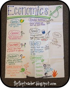 a poster with some writing on it that says econics and other things related to the environment