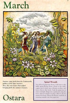 an old book with pictures of people in the woods and plants on it, including flowers