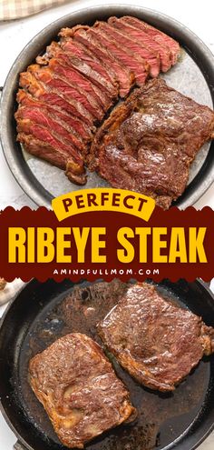 Learn how to make the best ribeye steak ever right at home with only a couple of ingredients and a few chef secrets. Cast Iron Ribeye Steak, Steak On The Stovetop, Pan Seared Ribeye Steak, Seared Ribeye Steak, Pan Seared Ribeye, Iron Skillet Steak, Cast Iron Skillet Steak, Steak Sirloin