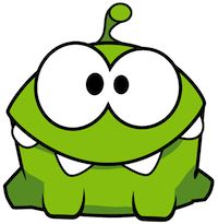 a green cartoon character with big eyes and an angry look on his face, sitting down