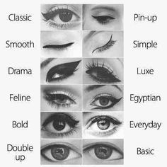 Different types if eyeliner.