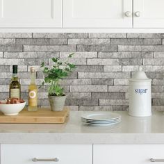 the kitchen counter is clean and ready to be used as an appliance for cooking