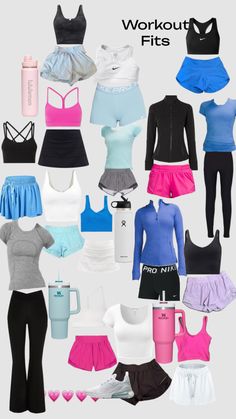 a bunch of different types of clothes and items for the woman's body type