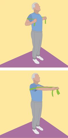 an older man is doing exercises on the floor