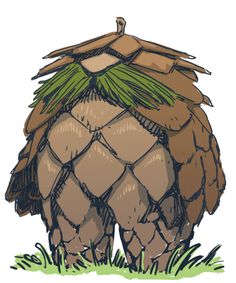 a drawing of a giant pineapple in the rain