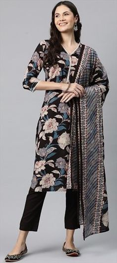 Black and Grey color Salwar Kameez in Cotton fabric with Floral, Lace, Printed, Sequence, Thread work Traditional Black Floral Print Dupatta, Unstitched Black Dupatta With Digital Print, Festival Salwar Kameez With Printed Motifs In Black, Festival Salwar Kameez In Black With Printed Motifs, Black Salwar Kameez With Printed Motifs For Festivals, Black Dupatta With Printed Motifs For Diwali, Black Churidar With Printed Motifs For Eid, Black Anarkali Salwar Kameez With Printed Motifs, Festive Black Churidar With Printed Motifs