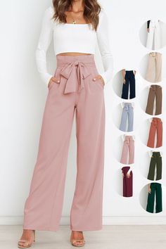 Get your one-way ticket to modern sophistication in the Ticket for the Train Dress Pants. These pants feature a paperbag tie waist, pockets, and a relaxed wide leg silhouette. Perfect for any occasion from every day officewear to day & evening special events, these trousers will get you there in style. Features: Pockets, Paperbag Tie Waist, Wide Leg Silhouette Material: 100% polyester Stretch: No stretch Body: Not lined, lightweight True to Size for fitted - if in between sizes, we recommend siz Casual Tie, Tie Length, Weave Style, Pantalon Large, Yoga Shorts, Aaliyah, Denim Jumpsuit, Outfit Casual, Long Pants