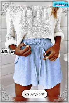 Loose Casual Cotton Shorts with Belt Casual Non-stretch Beach Shorts, Non-stretch Casual Beach Shorts, Non-stretch Beach Shorts, Casual Non-stretch Shorts For Vacation, Casual Non-stretch Vacation Shorts, High Waist Shorts For Vacation, Casual Shorts For Fall Vacation, Casual Fall Shorts For Day Out, Casual Fall Vacation Shorts