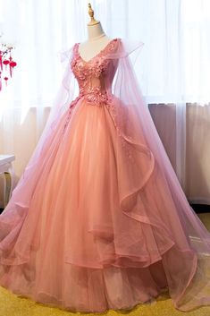 Sweet 16 Party Dress, Long Party Dresses, Pink Quinceanera, Pink Princess Dress, Sweet 15 Dresses, Sweet 16 Party, Quinceanera Dresses Pink, Long Formal Gowns, Quinceanera Dress