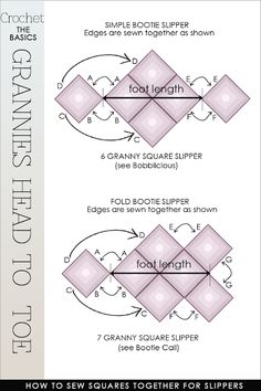 how to sew squares together for slippers - step by step instructions on how to make them