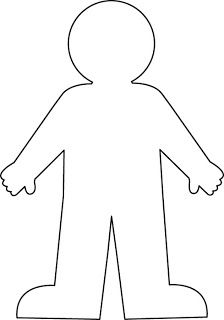 the outline of a person standing with his arms spread out and hands extended in front of him