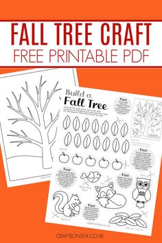 fall tree craft with free printables for kids to color and cut out the leaves