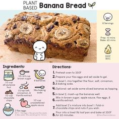 a recipe for banana bread with instructions on how to make it