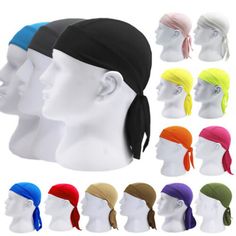 ad eBay - Do Durag Bandana Scarf Head Tie Down Band Cycling Biker Skull Cap Pirate Hat - Buy Now, click the link (eBay) Men Head Scarf, Head Scarf Summer, Mtb Riding, Colorful Headbands, Running Headbands, Scarf Summer, Running Cap, Pirate Hat, Headband Men