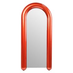 an orange arch mirror is shown against a white background