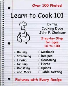 a cookbook with instructions on how to cook for beginners, including pictures and photos