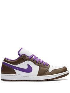 white/brown/purple leather signature Swoosh logo detail signature Air Jordan Wings logo signature Jumpman logo patch at the tongue round toe front lace-up fastening branded insole flat rubber sole These styles are supplied by a premium sneaker marketplace. Stocking only the most sought-after footwear, they source and curate some of the most hard to find sneakers from around the world. Purple Leather Low-top Jordan Shoes, Purple Streetwear Sneakers With Contrast Sole, Purple Lace-up Basketball Shoes With Contrast Sole, Low-top Purple Sneakers With Contrast Sole, Purple Low-top Sneakers With Contrast Sole, Brown Low-top Jordan Shoes With Rubber Sole, Brown Low-top Jordan Shoes For Streetwear, Purple Leather Jordan Shoes For Streetwear, Purple Low-top Leather Basketball Shoes