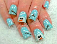 Snowman Nails Christmas, Snowman Nails Acrylic, Snowman Nails Design, Jan Nails, Normal Nails, Snowman Nail Art, Snowman Nails, Snow Nails, Nails Holiday