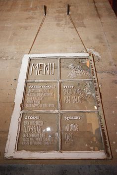 an old window with menus attached to it